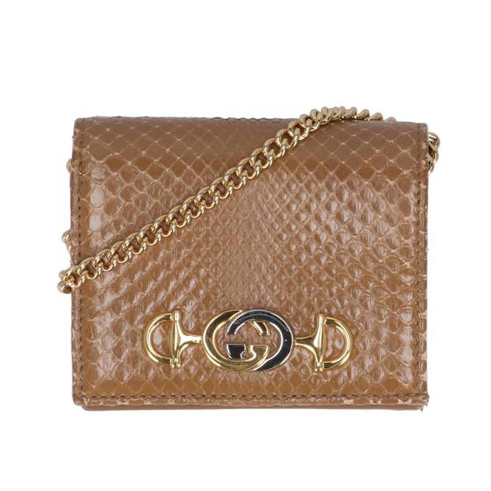 Gucci Zumi Python Chain Wallet Brown - image 1